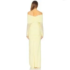 Heloise Yellow Deme By Gabriella | Dresses | Heloise Offshoulder Long Sleeve Maxi ...
